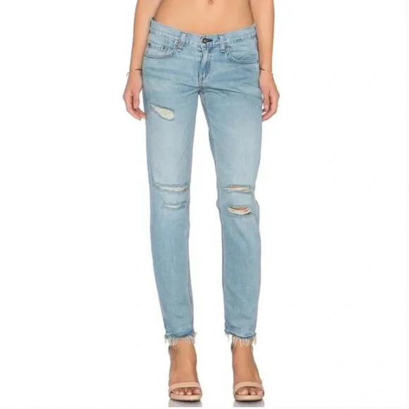 rag & bone- Light wash- Distressed- Boyfriend-Denim- Jeans- Size 26 - Picture 1 of 16